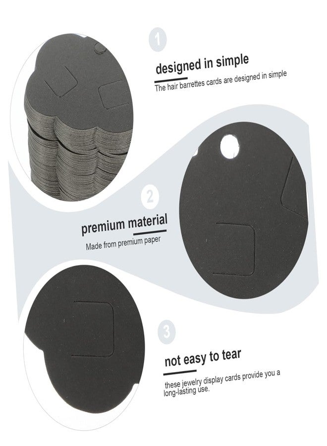 Zenomia Black Hair Clip Display Cards Kraft Paper Hair Bow Holder DIY Bow Hair Pin Packaging Card for Barrettes Accessories Display and Organizing 50pcs(3.5x2.8inch) - Image 4